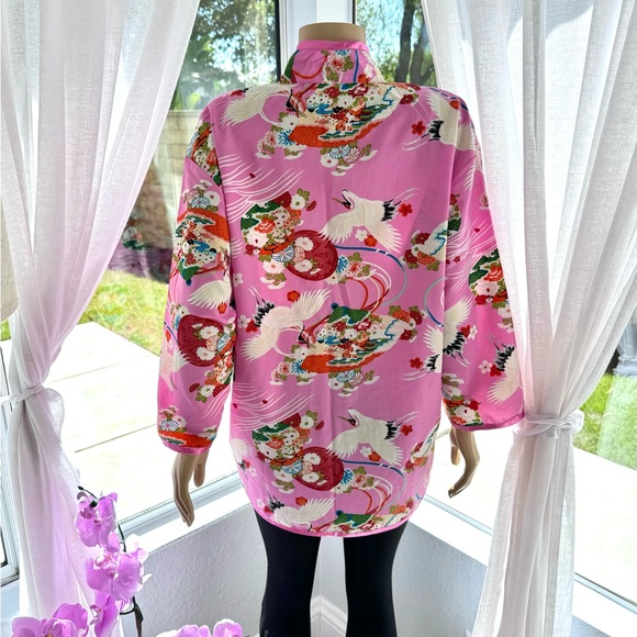 Suzanne Somers Loungewear Collection Pink Kimono Top Plus Size 1X Toggle Closure - Picture 5 of 6